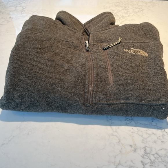 Greenish brown THE NORTH FACE Men's Fleece Half Zip Pullover Sweatshirt. Sz: M - Picture 2 of 8
